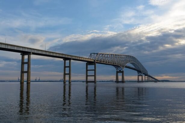 Ponte Francis Scott Key, em Baltimore, antes de acidente — Foto: Divulgação/Preservation Maryland